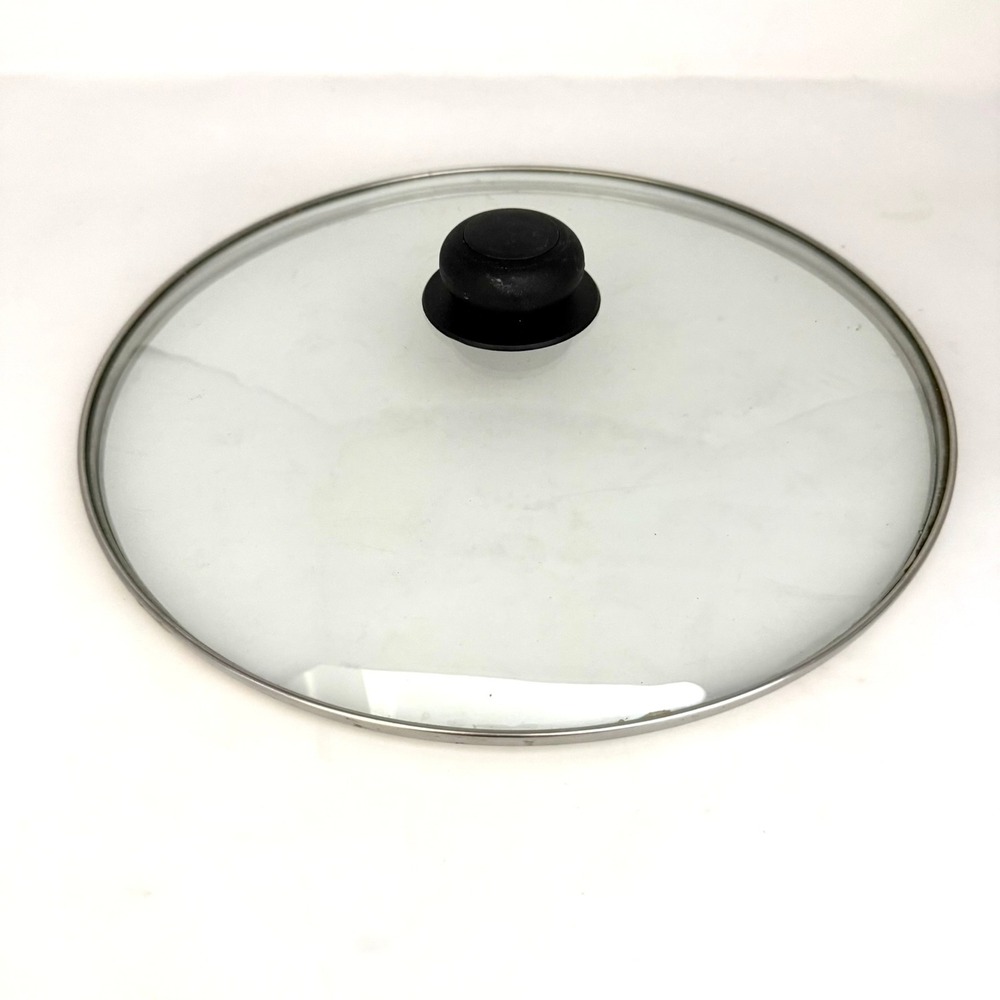 12 Inch Universal Tempered Glass Replacement Lid for Pots and Pans Silver‎ Rim